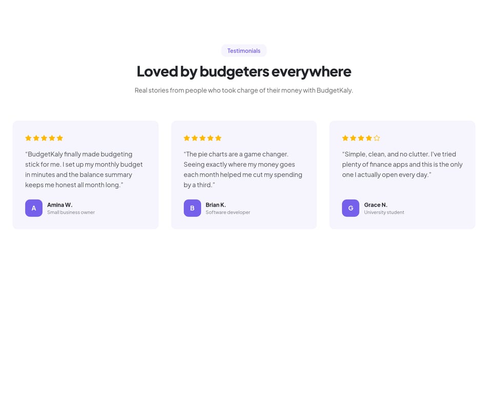 Testimonials component