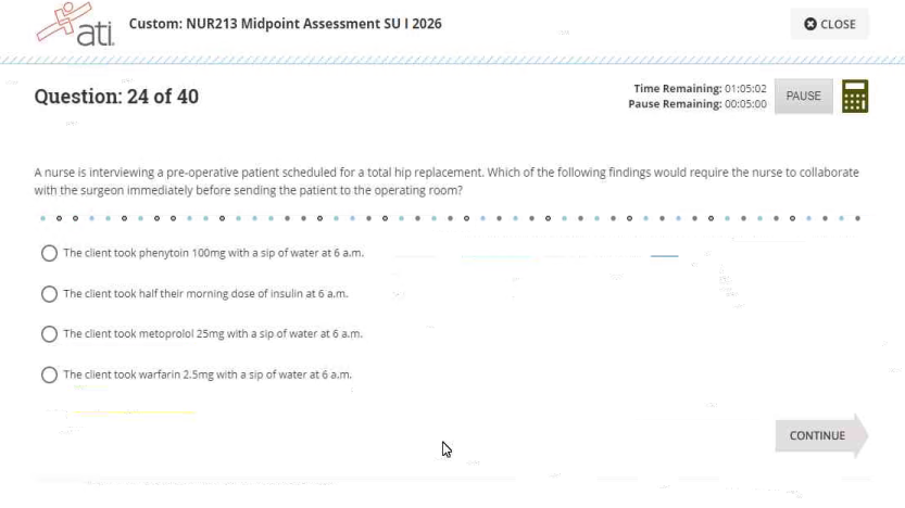 Excelsior NUR 213 Practice Exam sample page