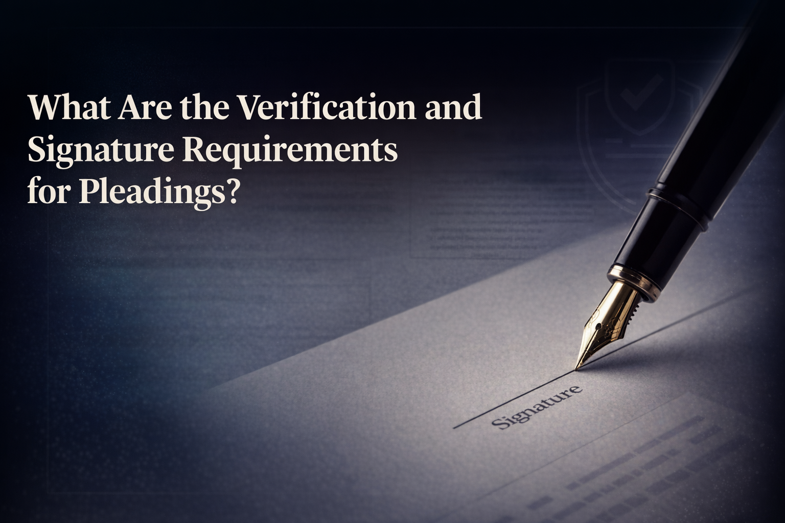 What Are the Verification and Signature Requirements for Pleadings?