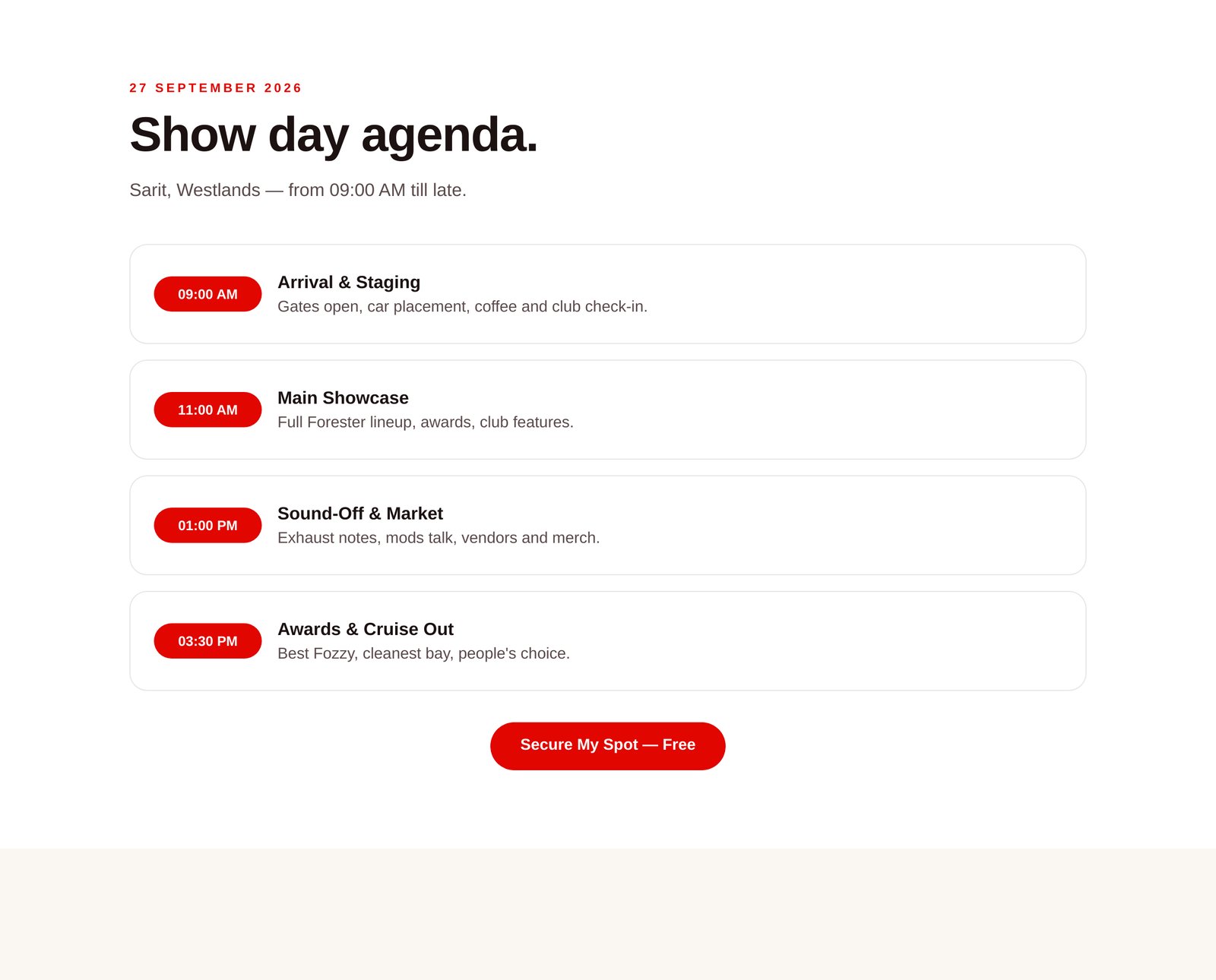 Fozzy Agenda component