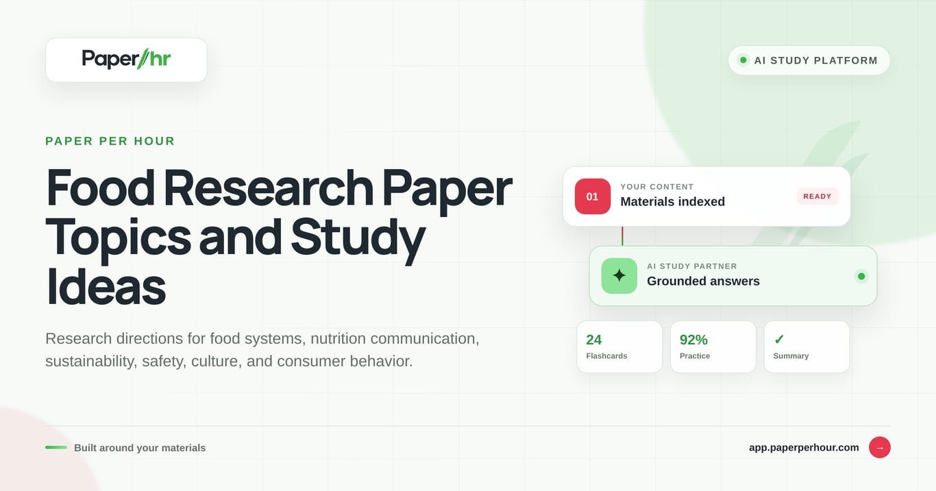 Food Research Paper Topics and Study Ideas