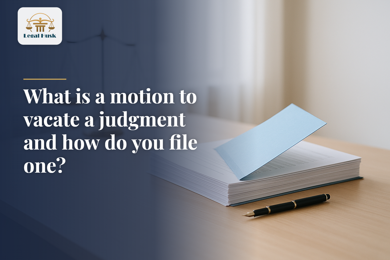 What is a motion to vacate a judgment and how do you file one?