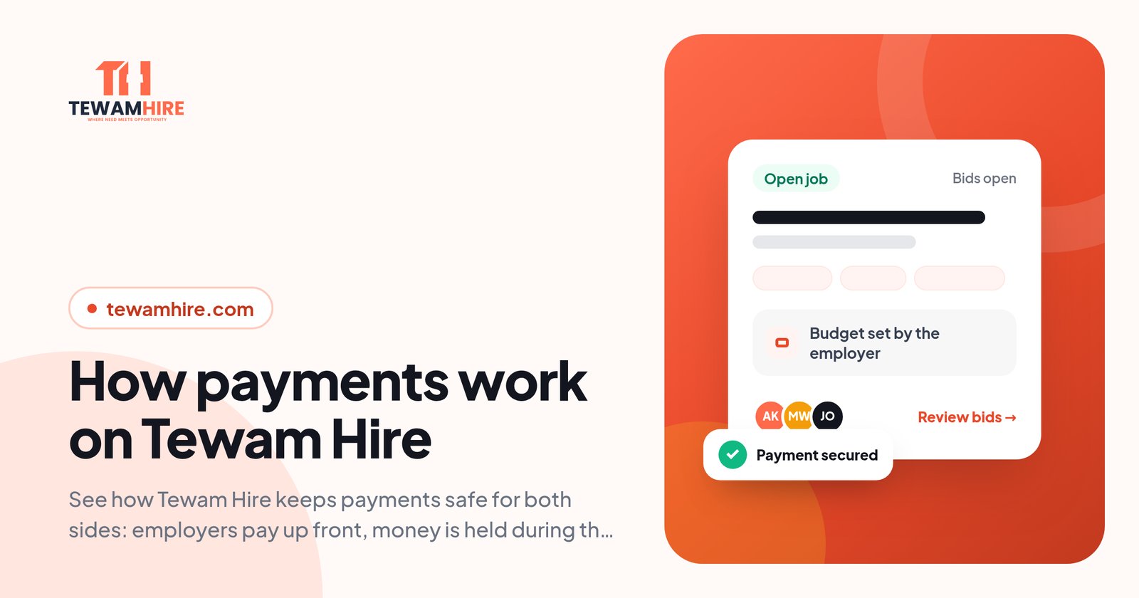 How payments work on Tewam Hire | Tewam Hire
