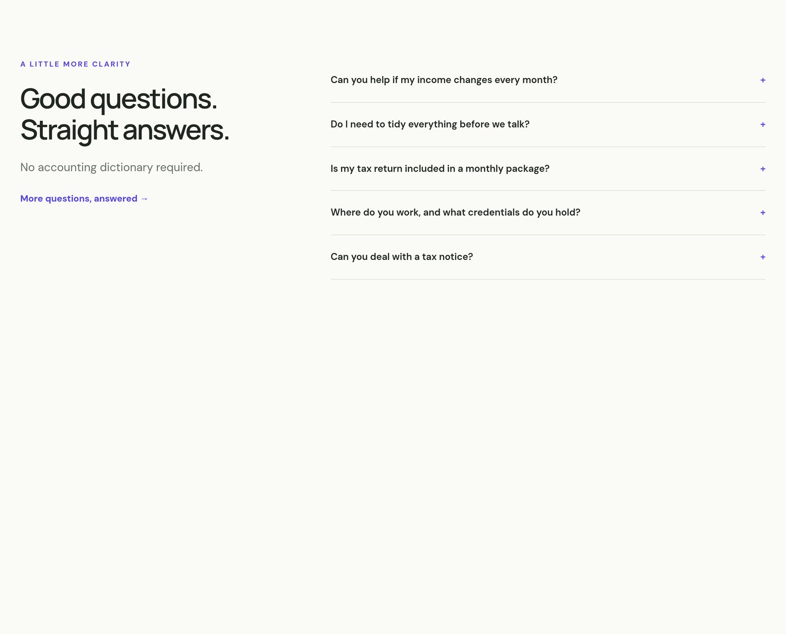 Frequently Asked Questions component