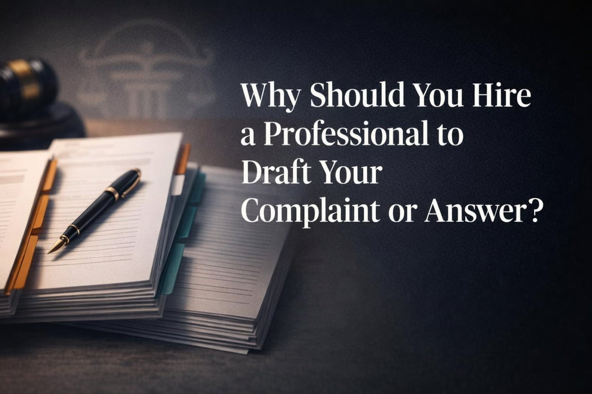 Why Should You Hire a Professional to Draft Your Complaint or Answer?