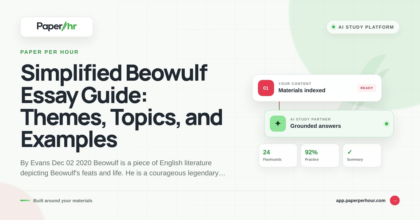 Simplified Beowulf Essay Guide: Themes, Topics, and Examples