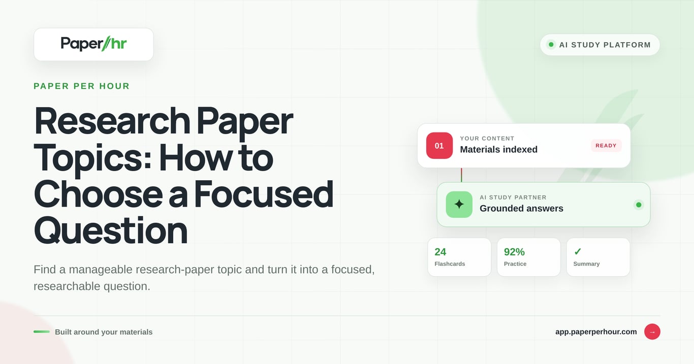 Research Paper Topics: How to Choose a Focused Question