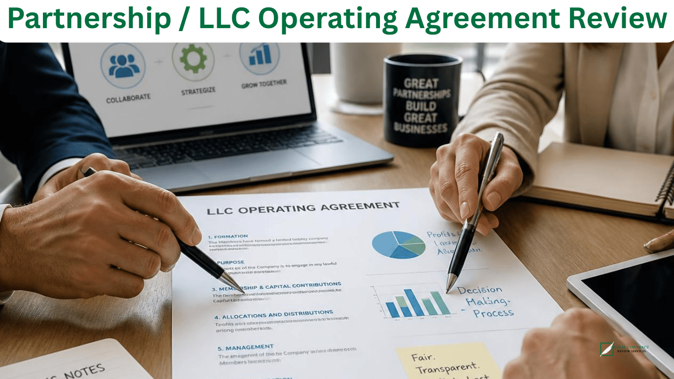 Partnership / LLC Operating Agreement Review