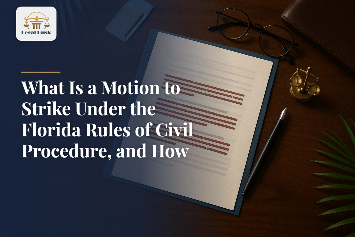 What Is a Motion to Strike Under the Florida Rules of Civil Procedure, and How Do You Get Help Filing One?