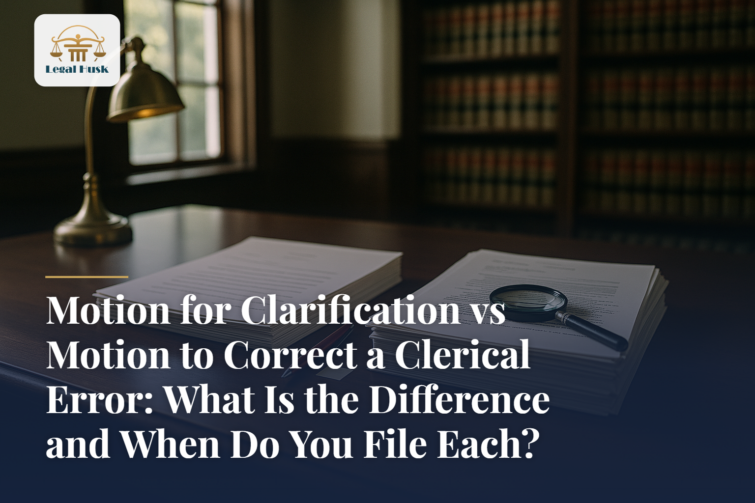 Motion for Clarification vs Motion to Correct a Clerical Error: What Is the Difference and When Do You File Each?