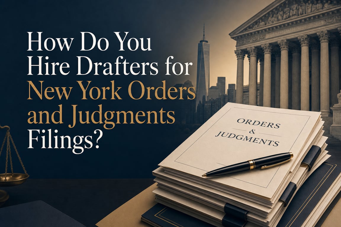 How Do You Hire Drafters for New York Orders and Judgments Filings?