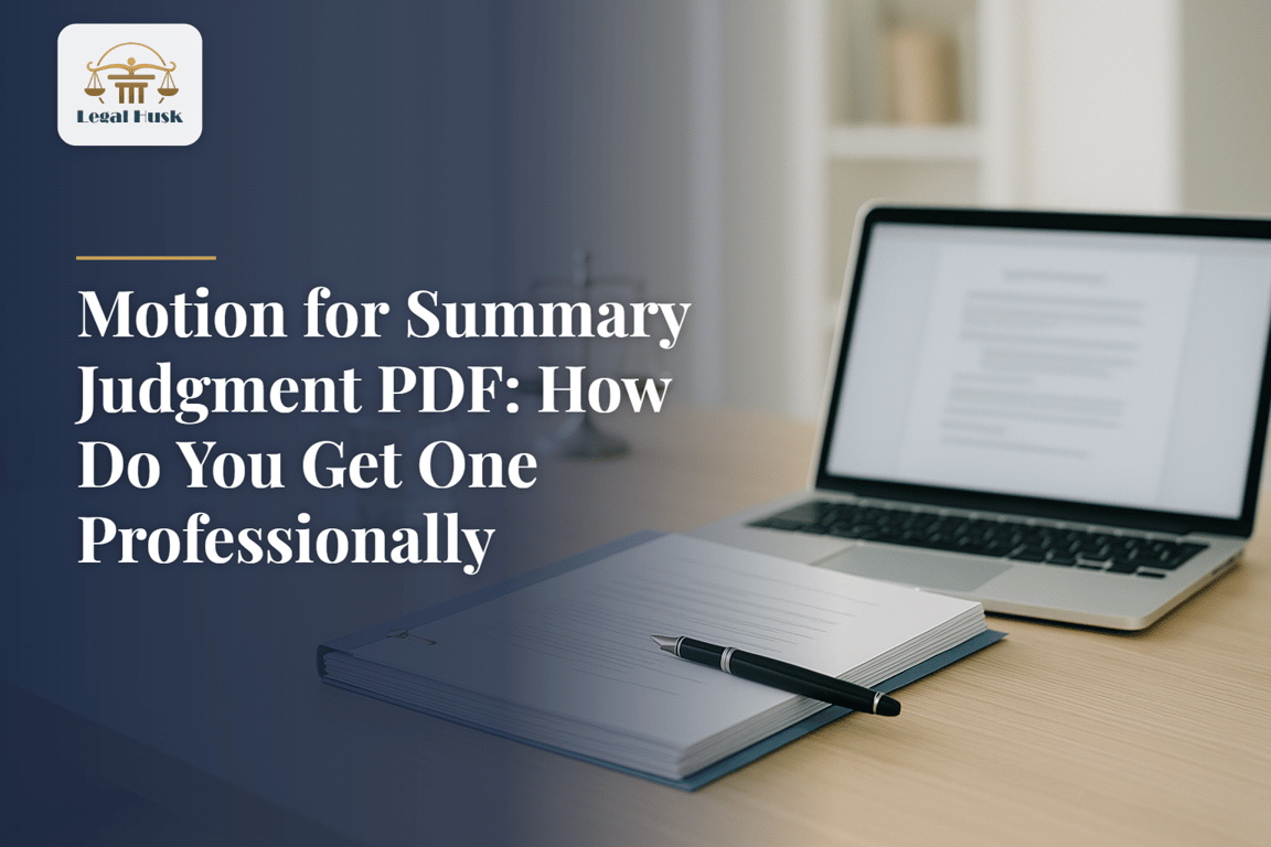 Motion for Summary Judgment PDF: How Do You Get One Professionally Drafted and Ready to File?