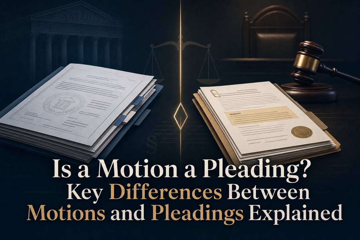 Is a Motion a Pleading? Key Differences Between Motions and Pleadings Explained