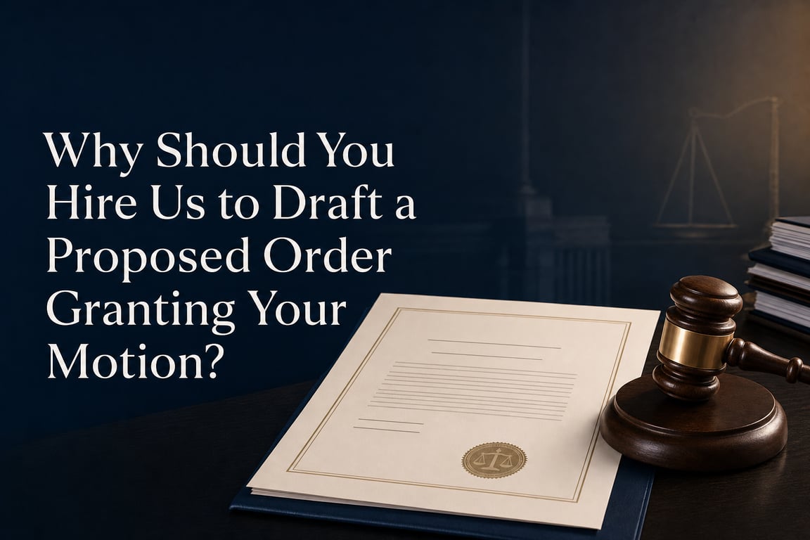 Why Should You Hire Us to Draft a Proposed Order Granting Your Motion?