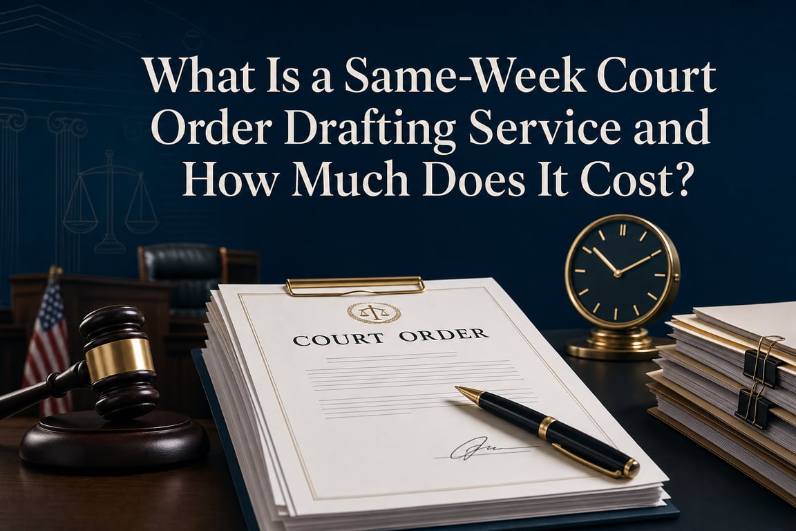 What Is a Same-Week Court Order Drafting Service and How Much Does It Cost?