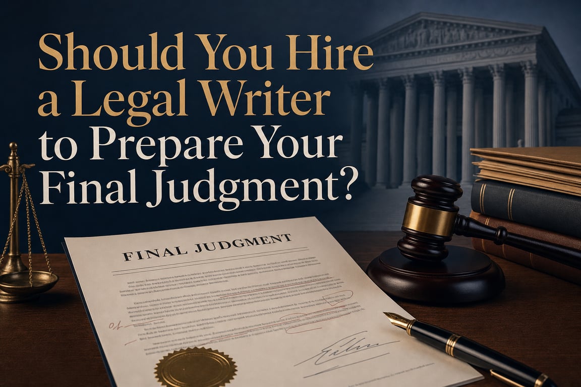 Should You Hire a Legal Writer to Prepare Your Final Judgment?