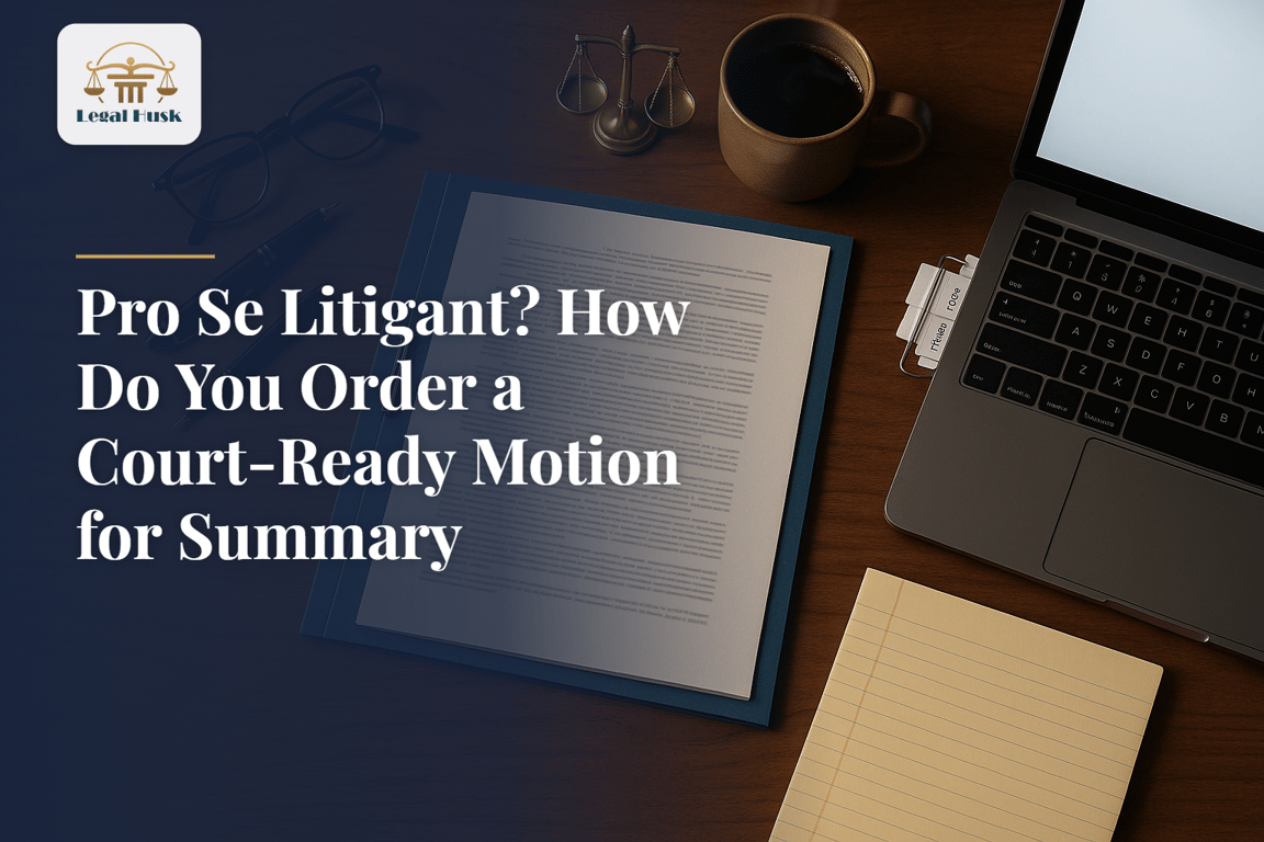 Pro Se Litigant? How Do You Order a Court-Ready Motion for Summary Judgment?
