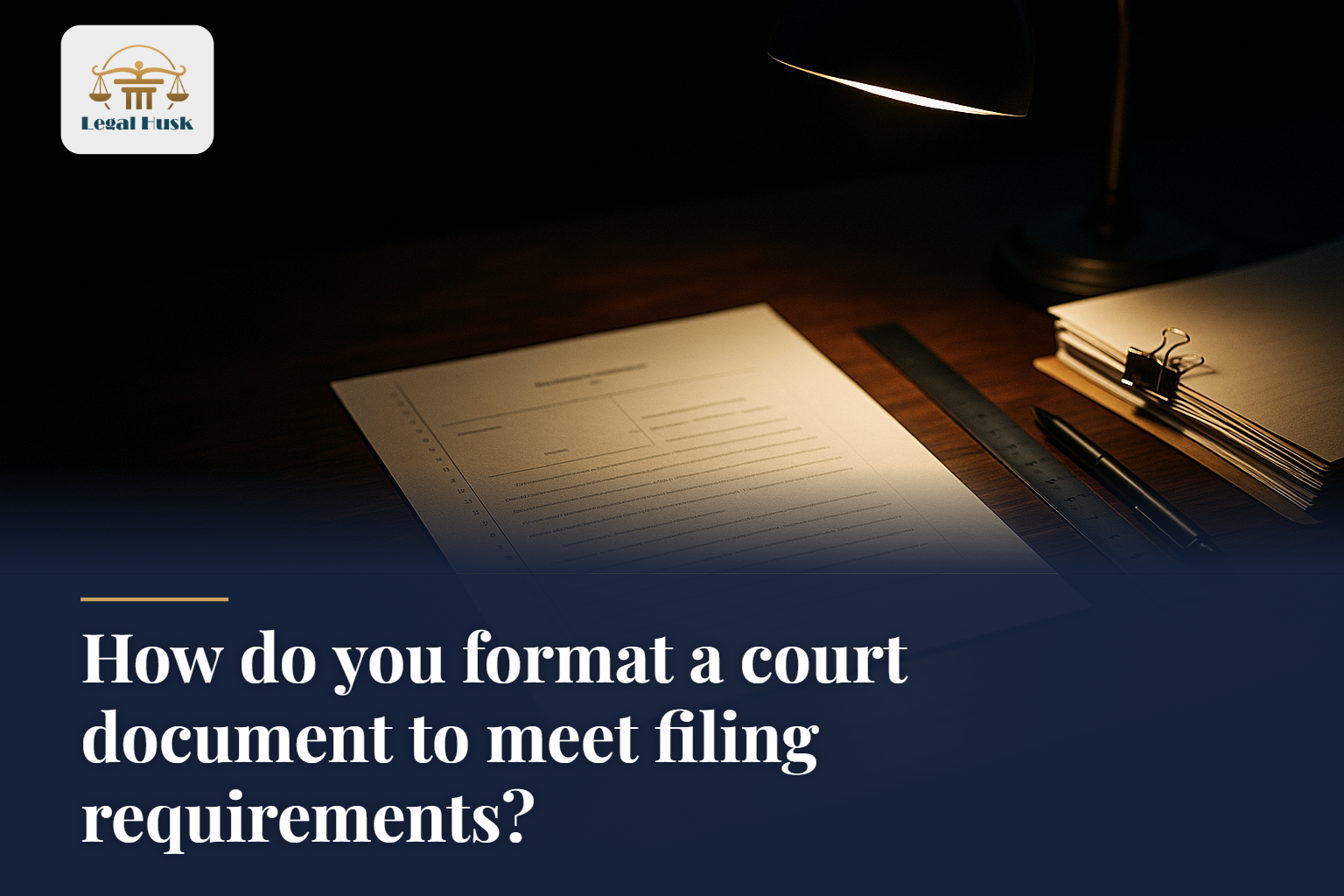 How do you format a court document to meet filing requirements?