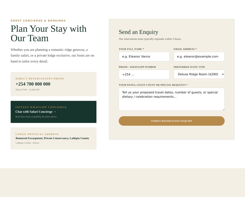 Kijani Contact Form component