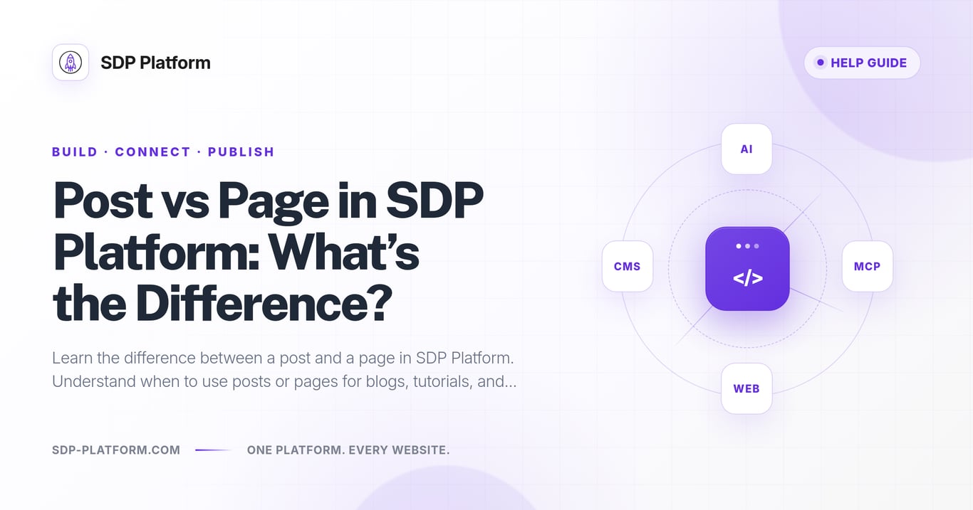 Post vs Page in SDP Platform: What’s the Difference?