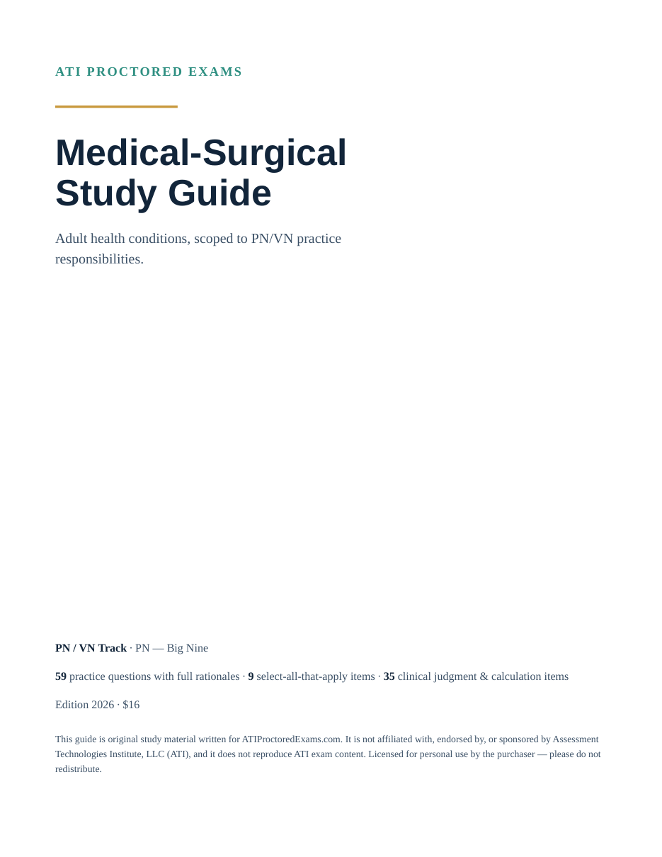 ATI PN Medical-Surgical 2026 Proctored Exam Study Guide (PDF)