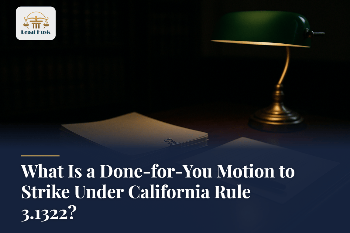 What Is a Done-for-You Motion to Strike Under California Rule 3.1322?