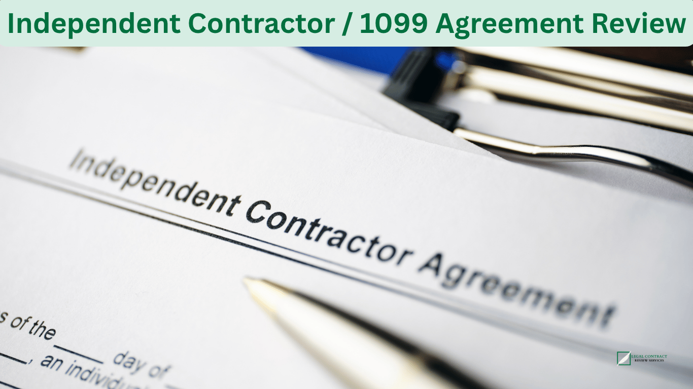 Independent Contractor / 1099 Agreement Review