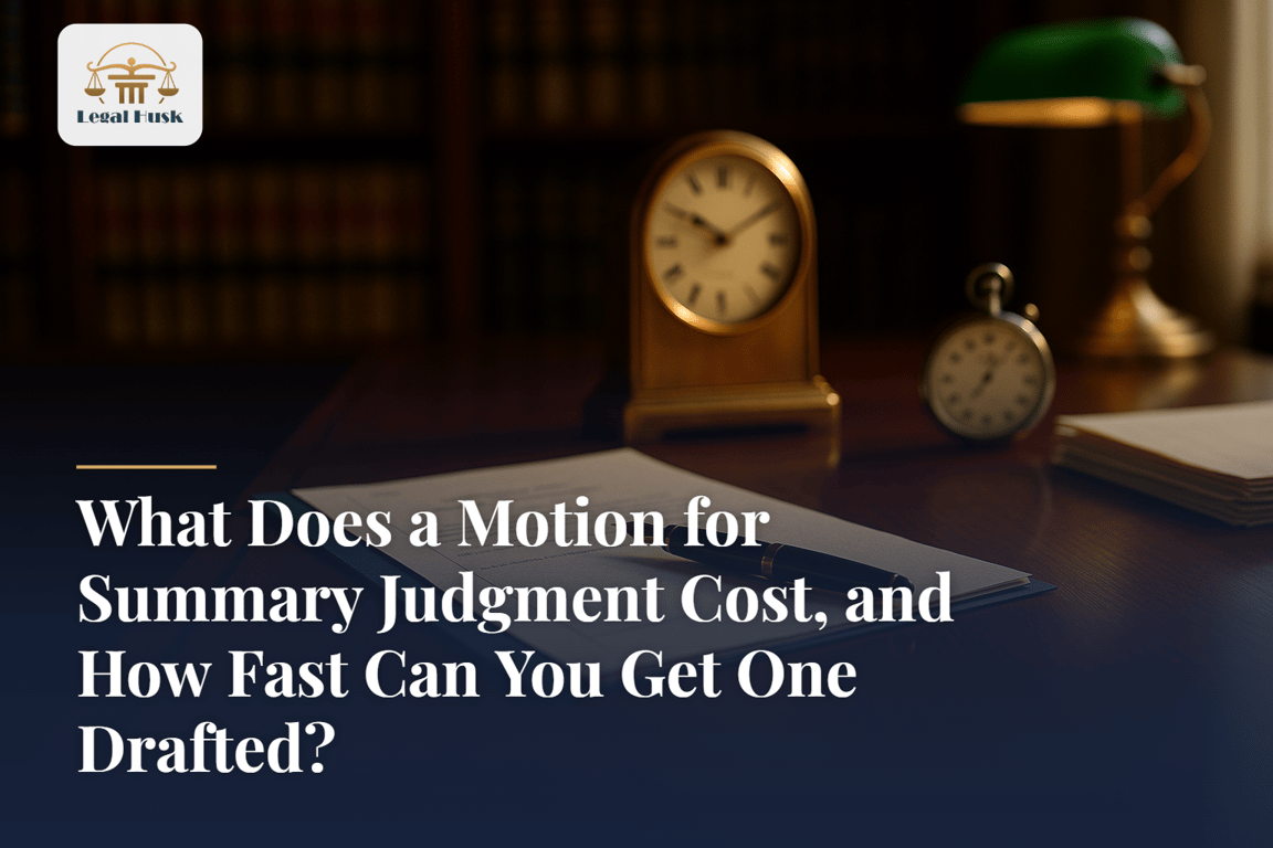 What Does a Motion for Summary Judgment Cost, and How Fast Can You Get One Drafted?