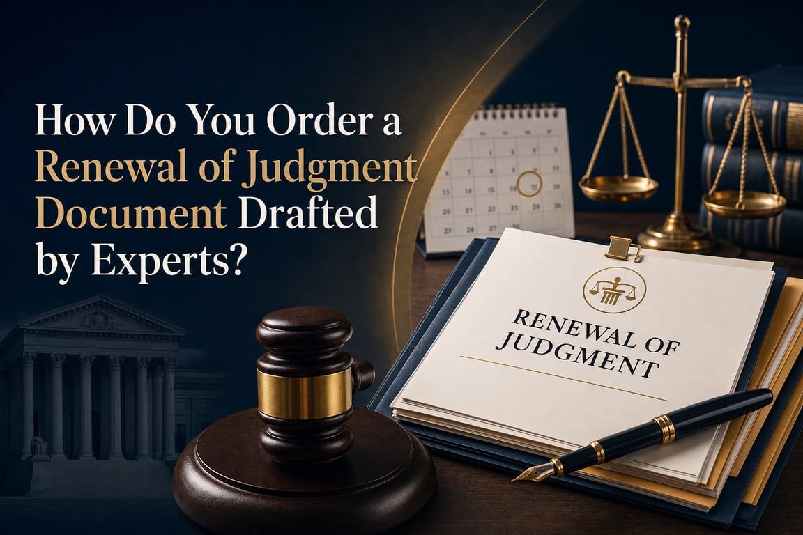 How Do You Order a Renewal of Judgment Document Drafted by Experts?