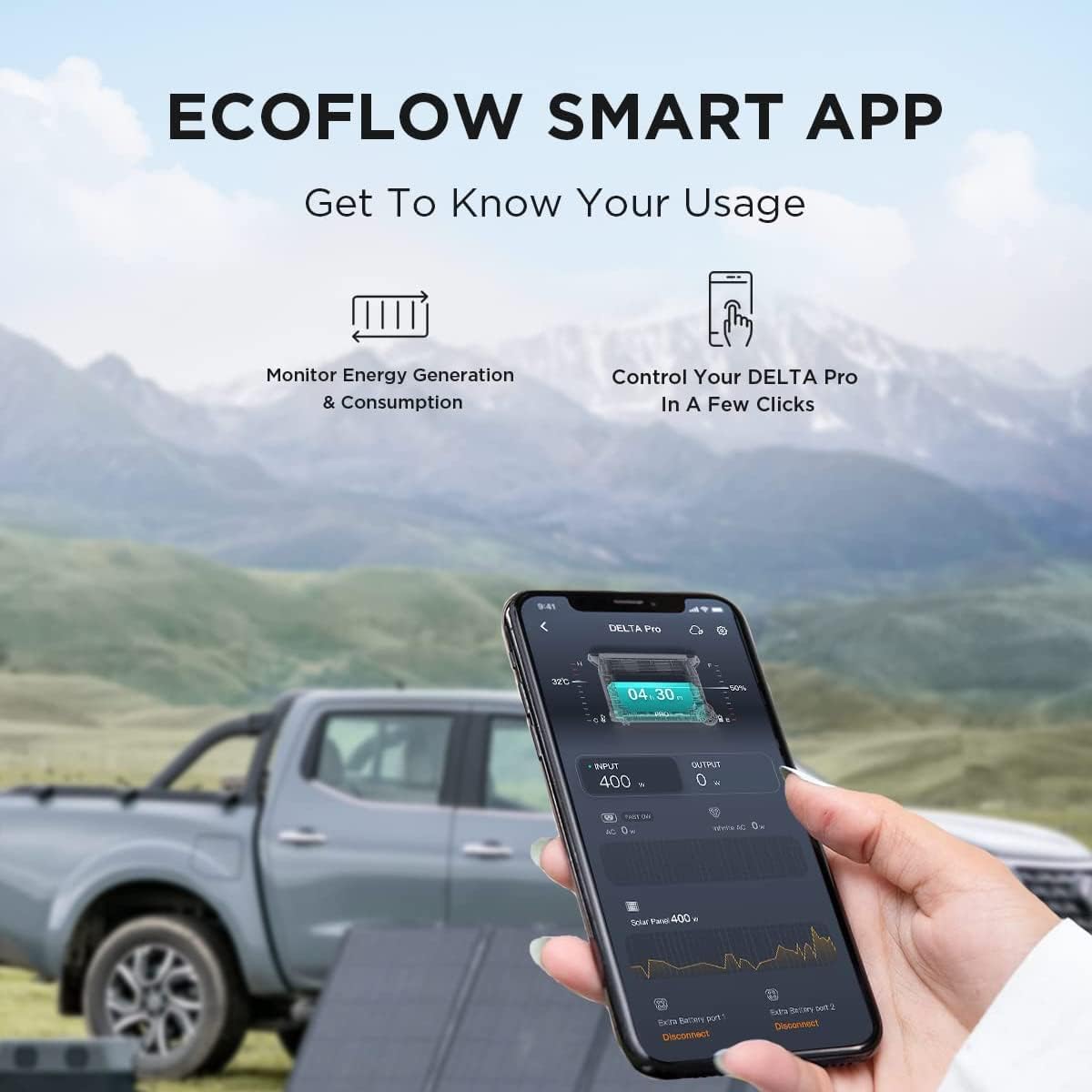 EF ECOFLOW Solar Generator 3.6KWh DELTA Pro with 400W Portable Solar Panel view 2