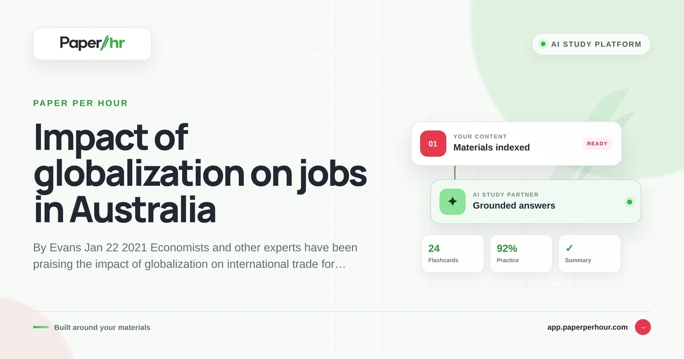 Impact of globalization on jobs in Australia