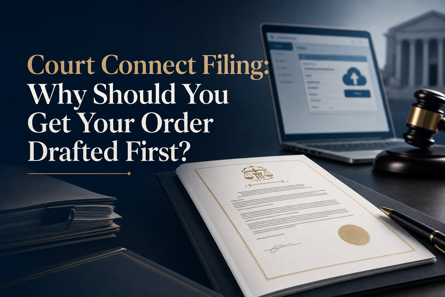 Court Connect Filing: Why Should You Get Your Order Drafted First?