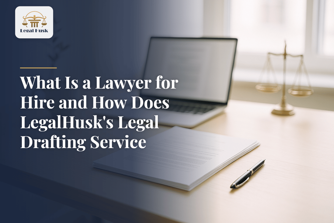What Is a Lawyer for Hire and How Does LegalHusk's Legal Drafting Service Work?