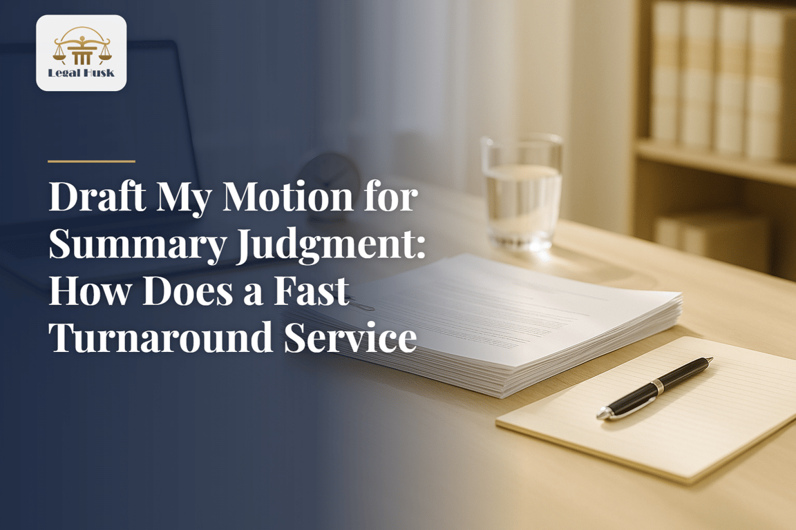 Draft My Motion for Summary Judgment: How Does a Fast Turnaround Service Work?