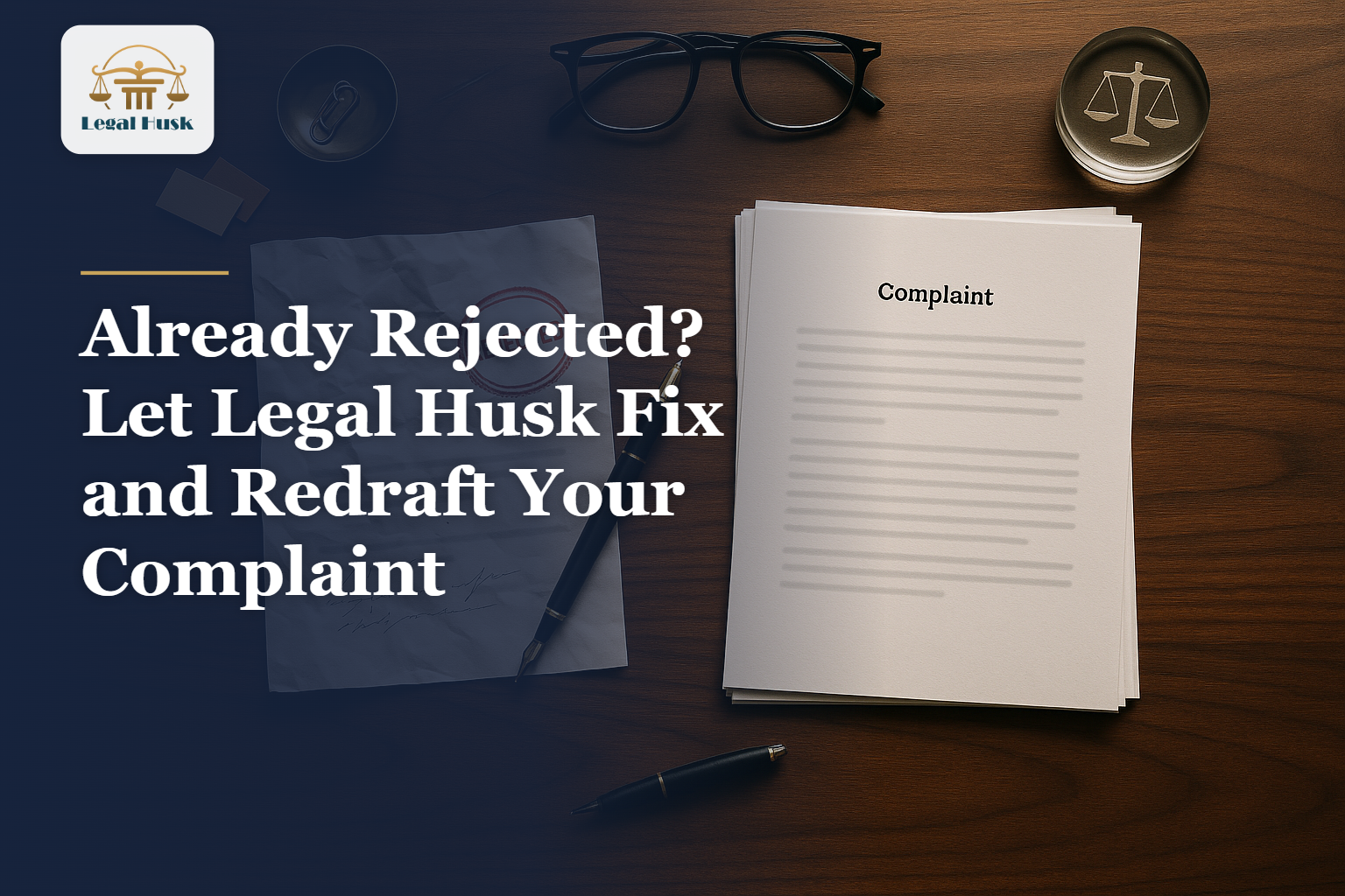 Already Rejected? Let Legal Husk Fix and Redraft Your Complaint