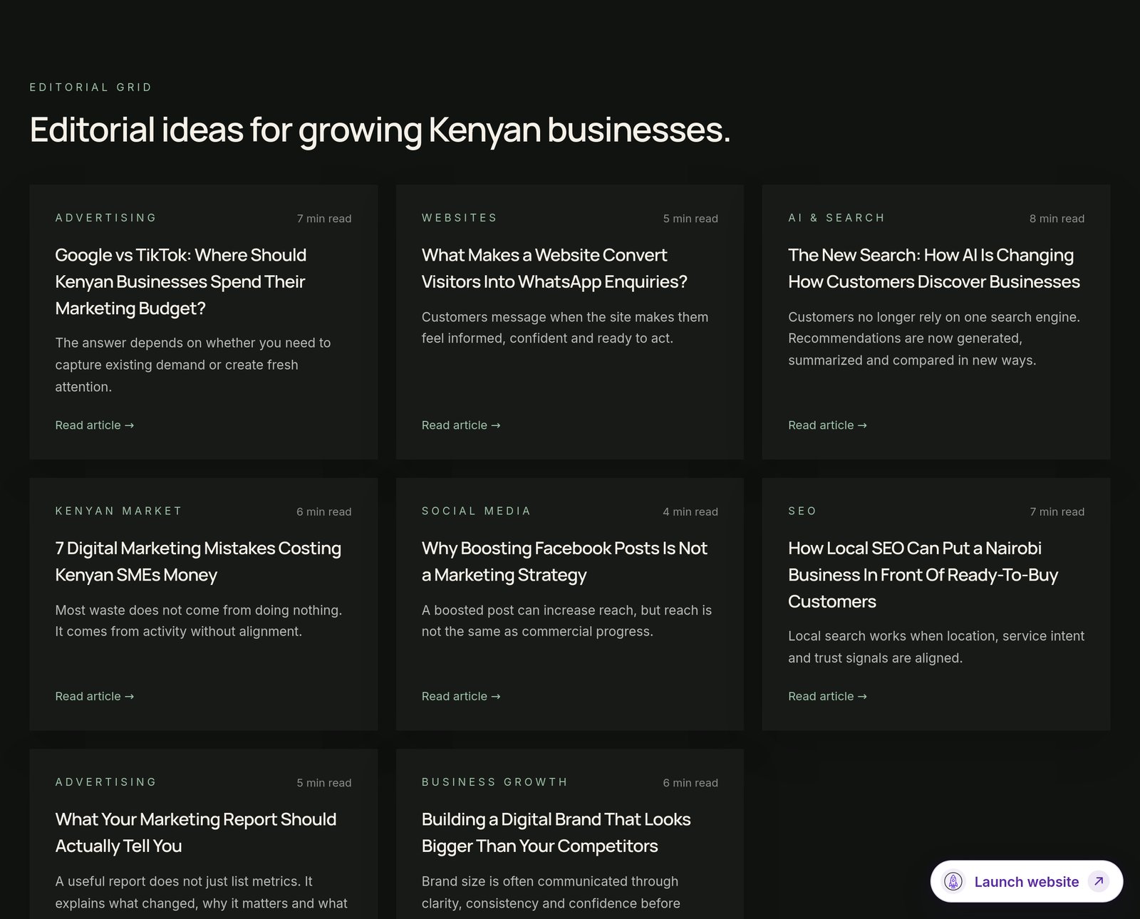 Insights Articles Grid component