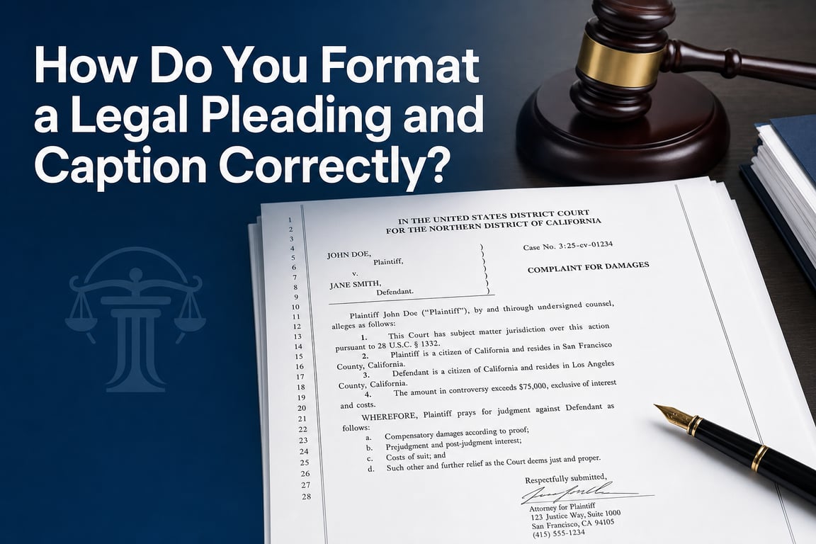 How Do You Format a Legal Pleading and Caption Correctly?
