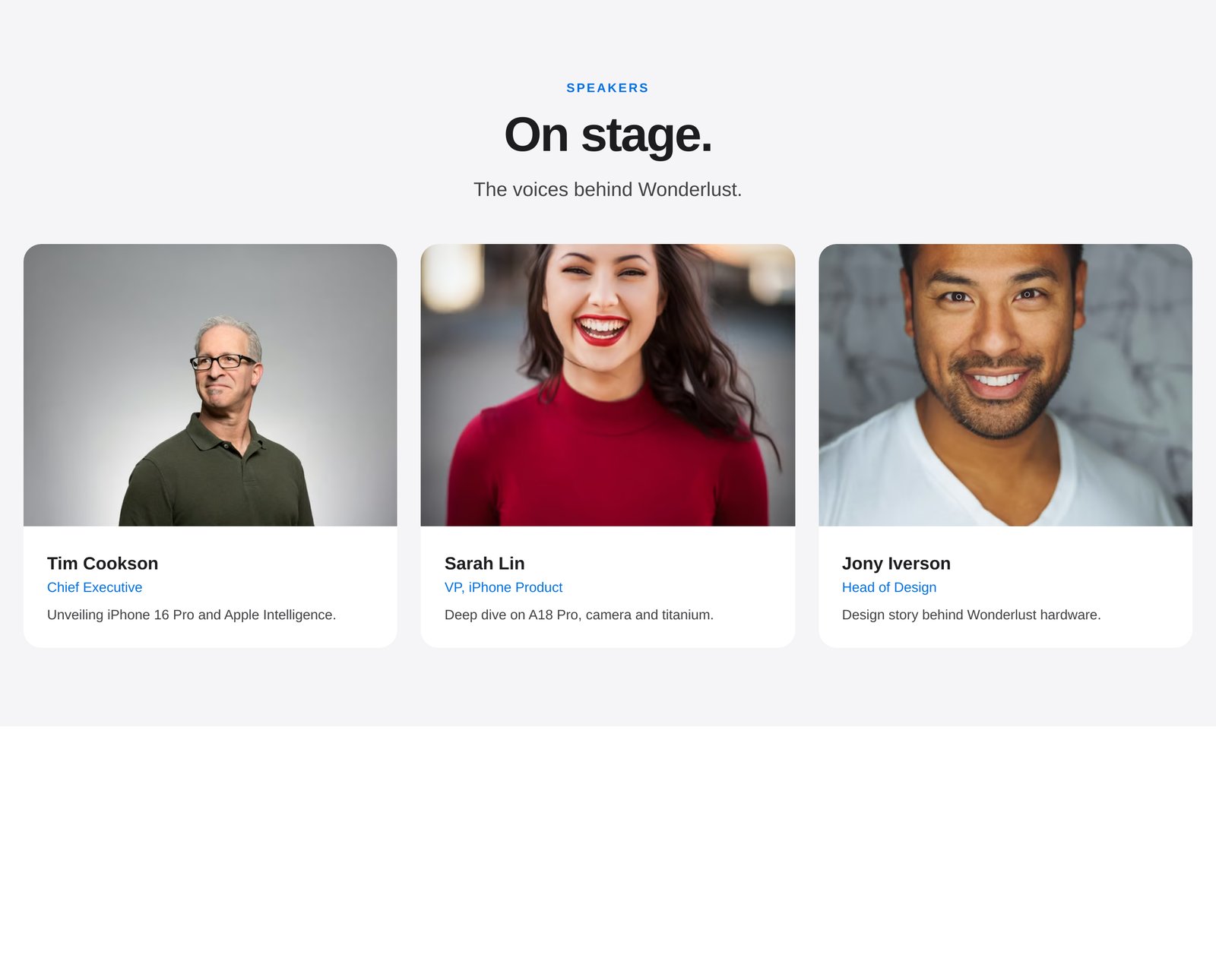 Event Speakers component