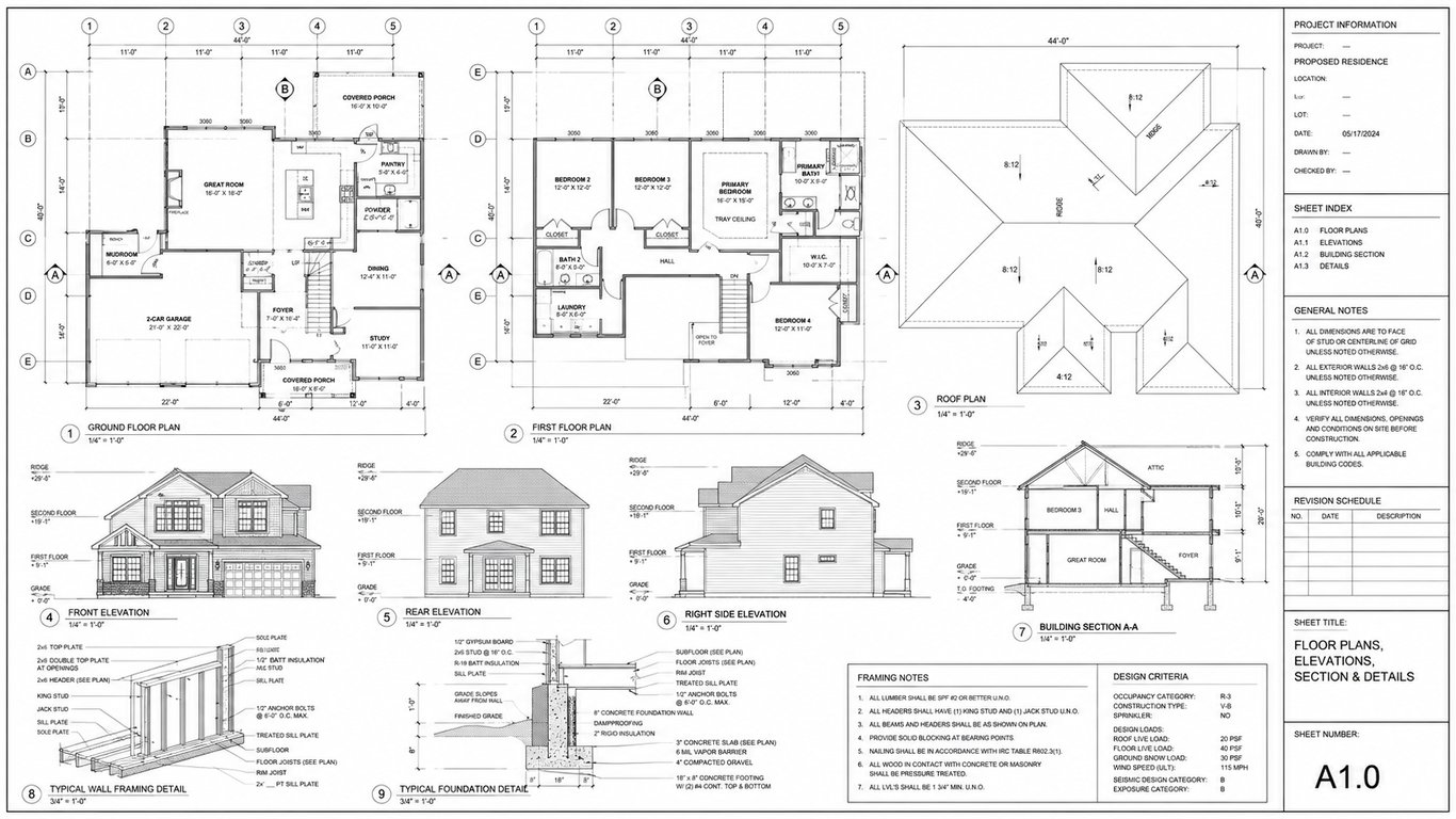 Residential Permit Drawings For Home Projects