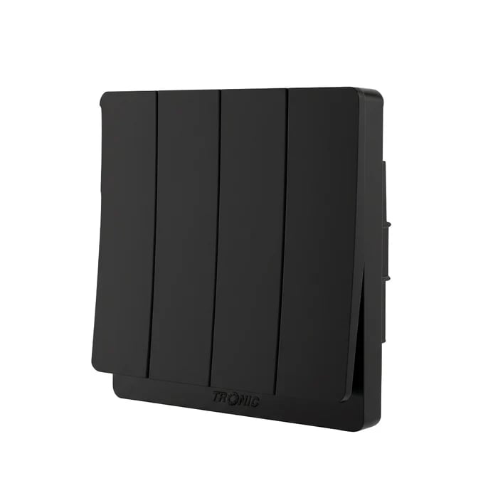 Tronic 4-Gang Light Switch (Black)