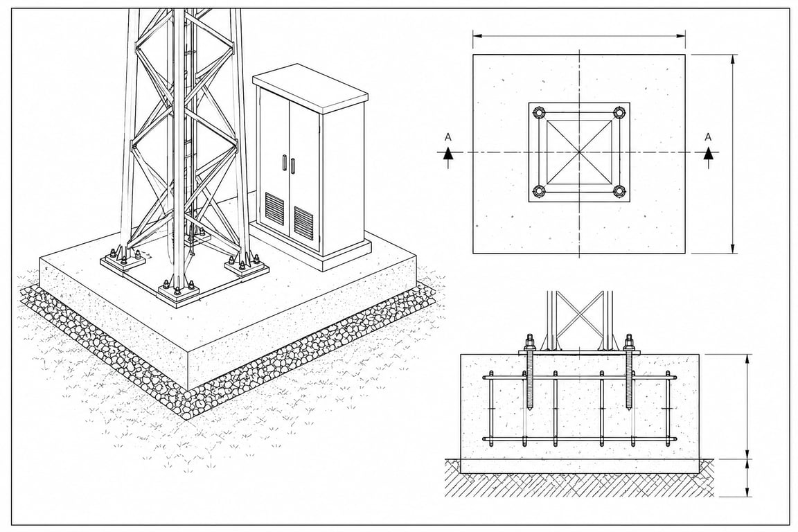 Steel Mast Foundation Checks And Equipment Pad Design