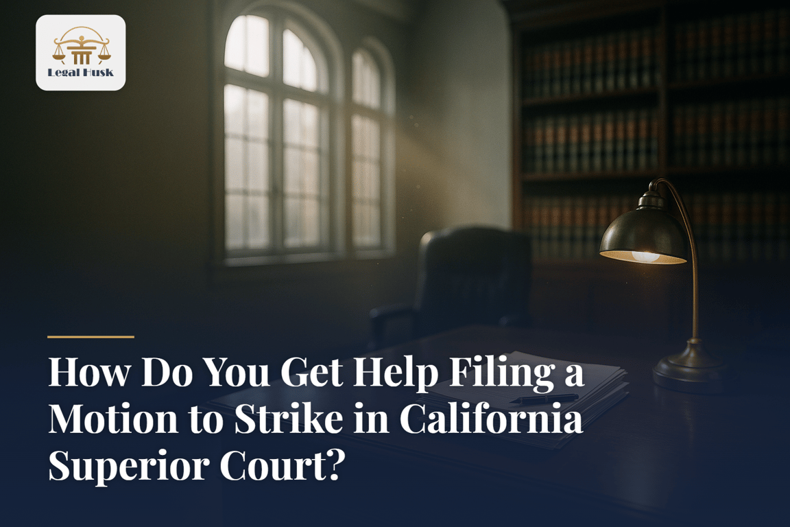 How Do You Get Help Filing a Motion to Strike in California Superior Court?