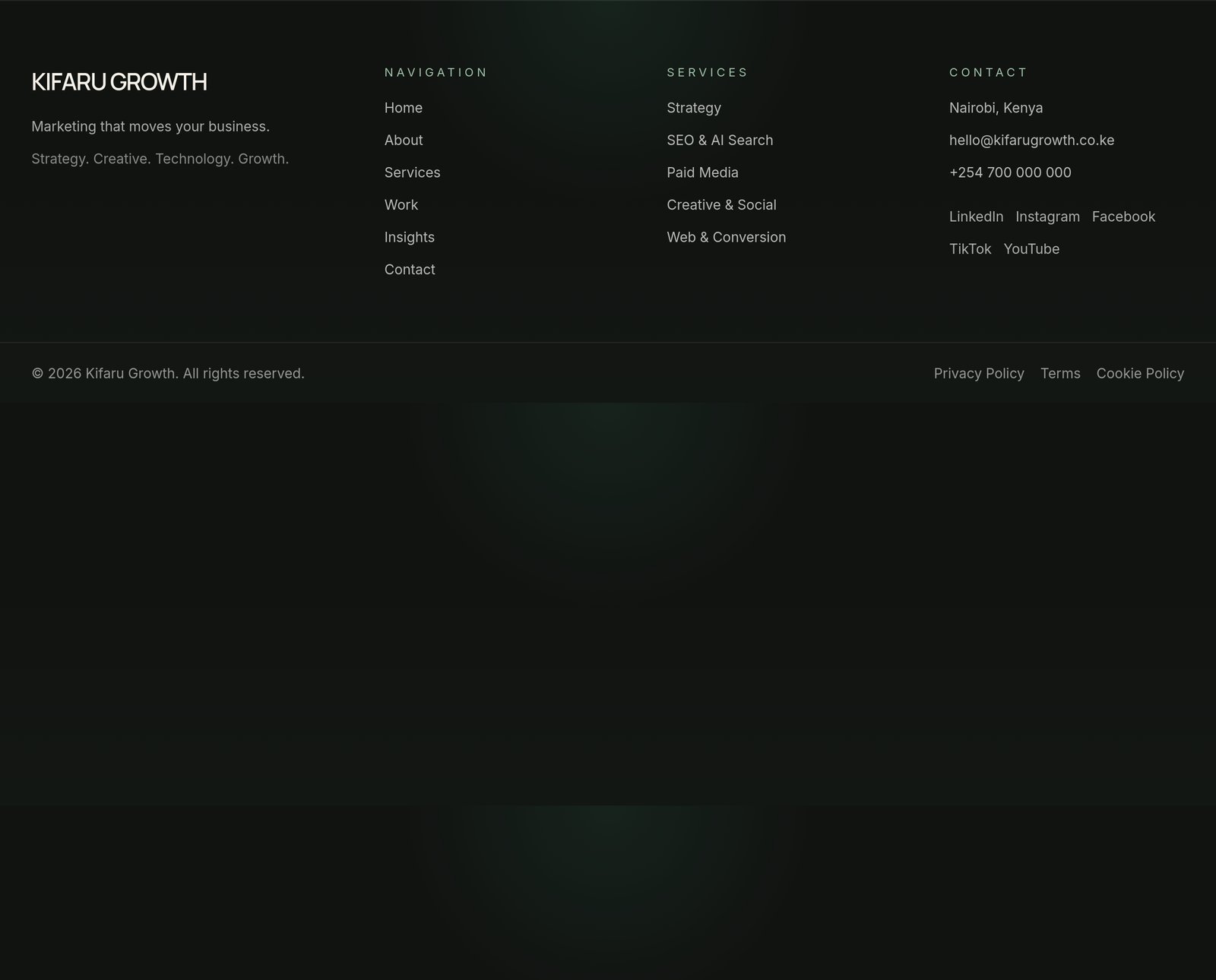 Footer component