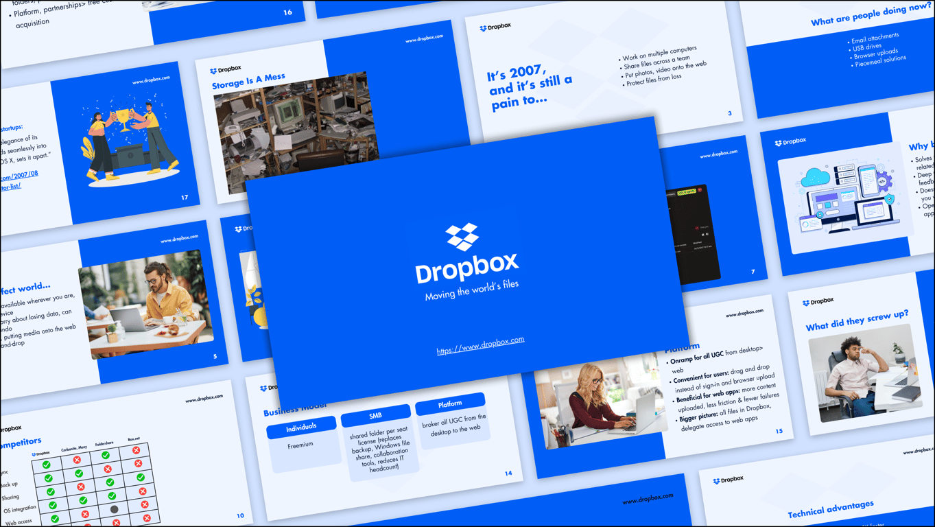 Dropbox pitch deck redesign
