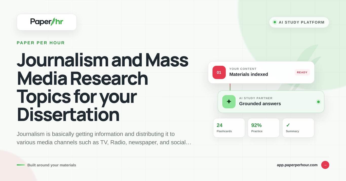 Journalism and Mass Media Research Topics for your Dissertation