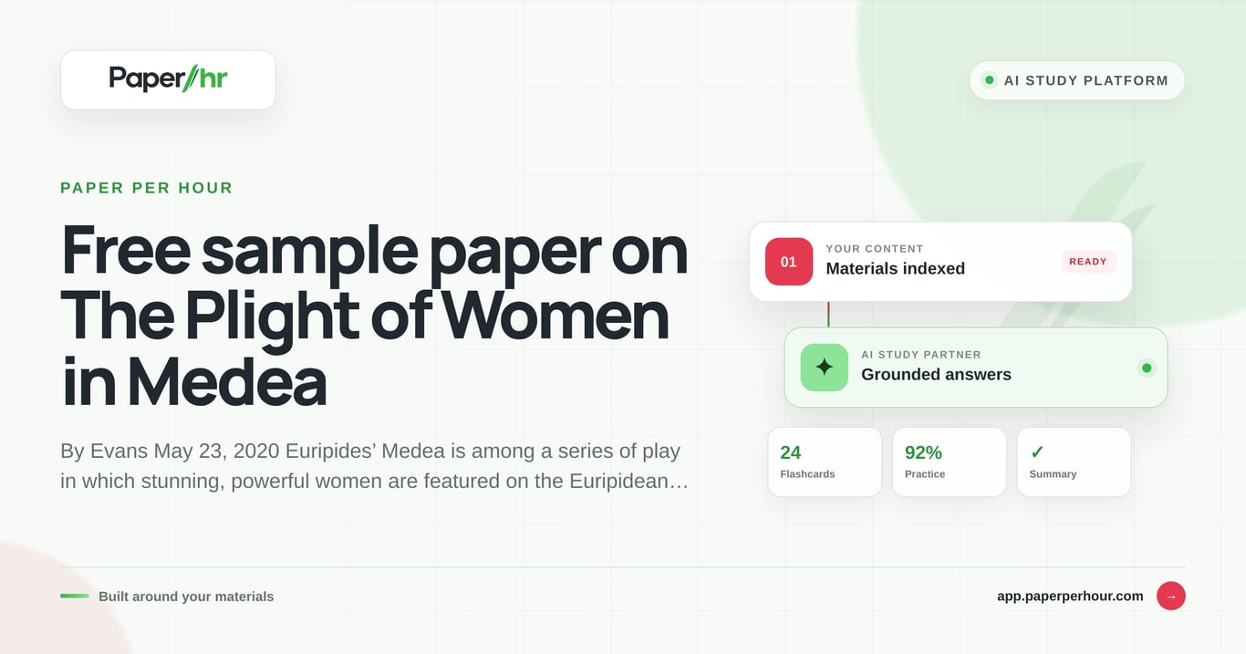 Free sample paper on The Plight of Women in Medea