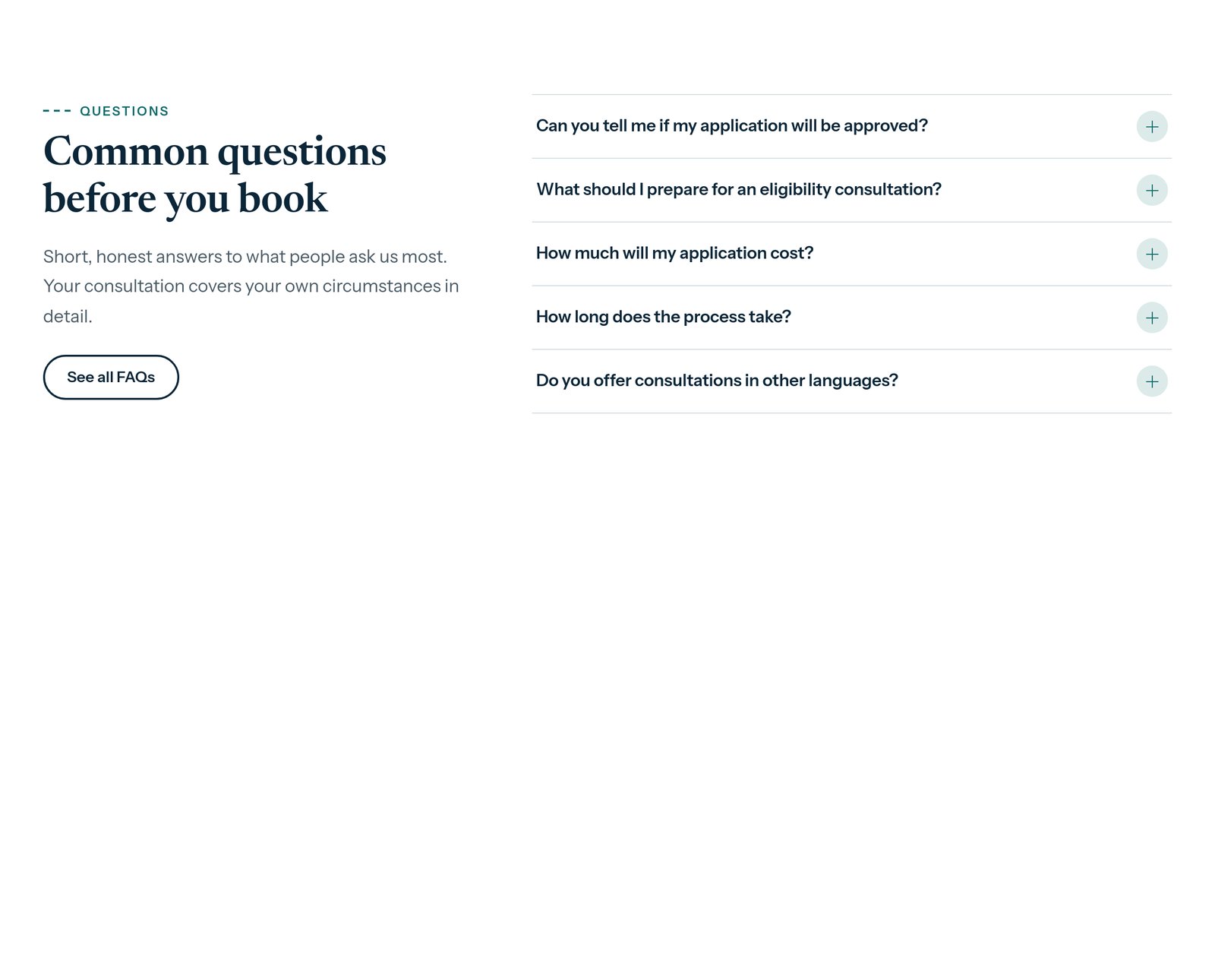 FAQ Accordion component