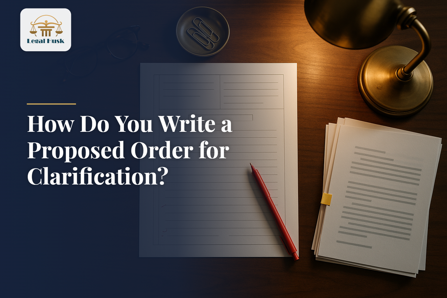 How Do You Write a Proposed Order for Clarification?