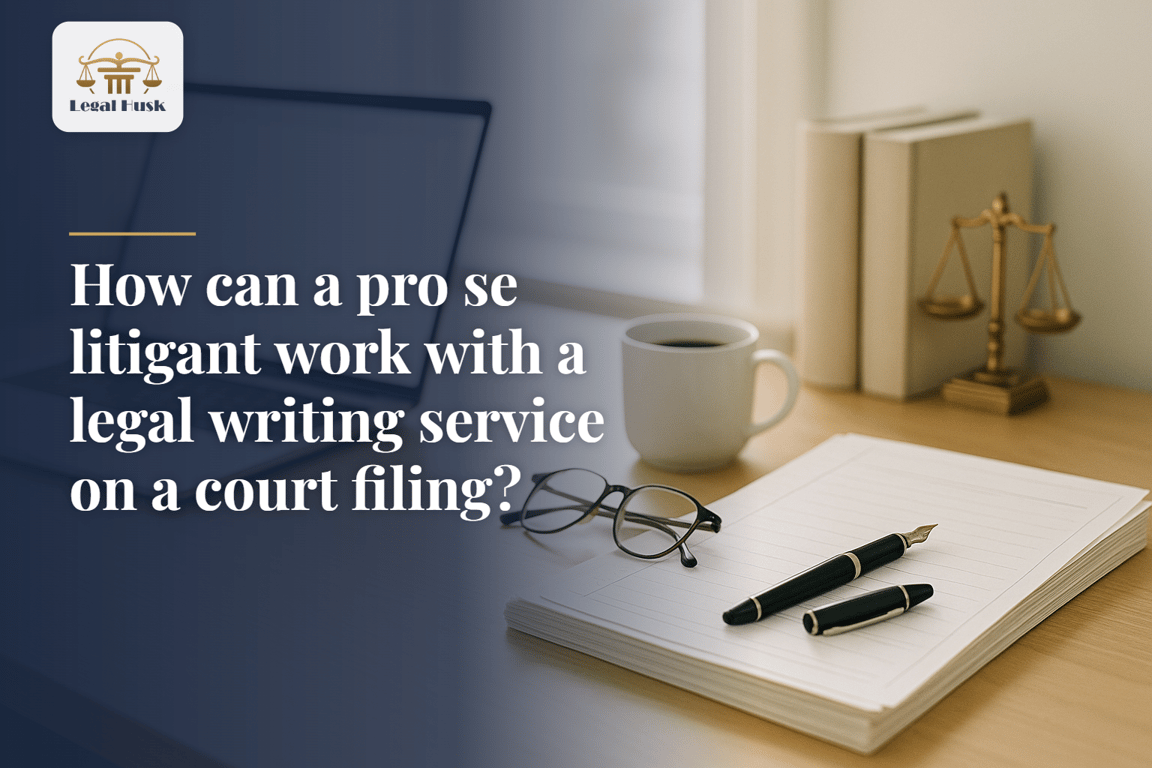 How can a pro se litigant work with a legal writing service on a court filing?