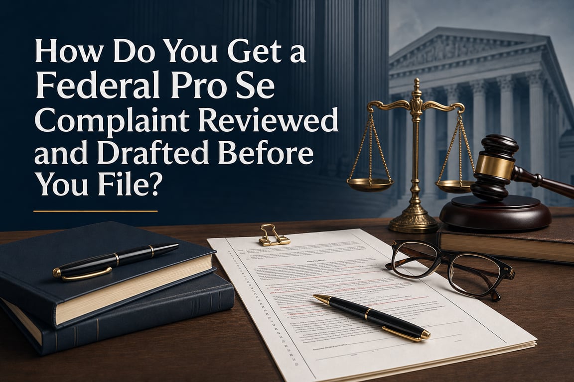 How Do You Get a Federal Pro Se Complaint Reviewed and Drafted Before You File?